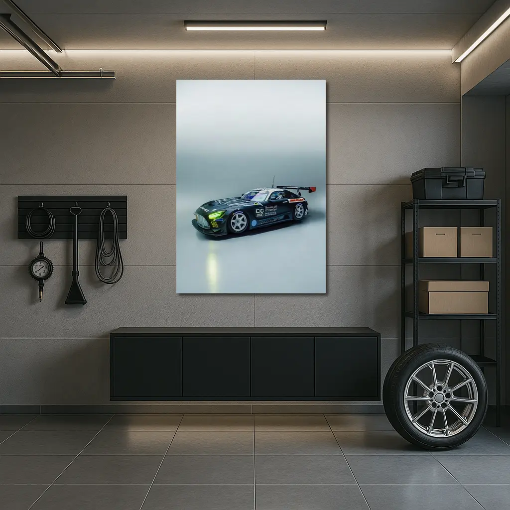 Mercedes AMG GT3 Race Car Dark Studio – Wall Art