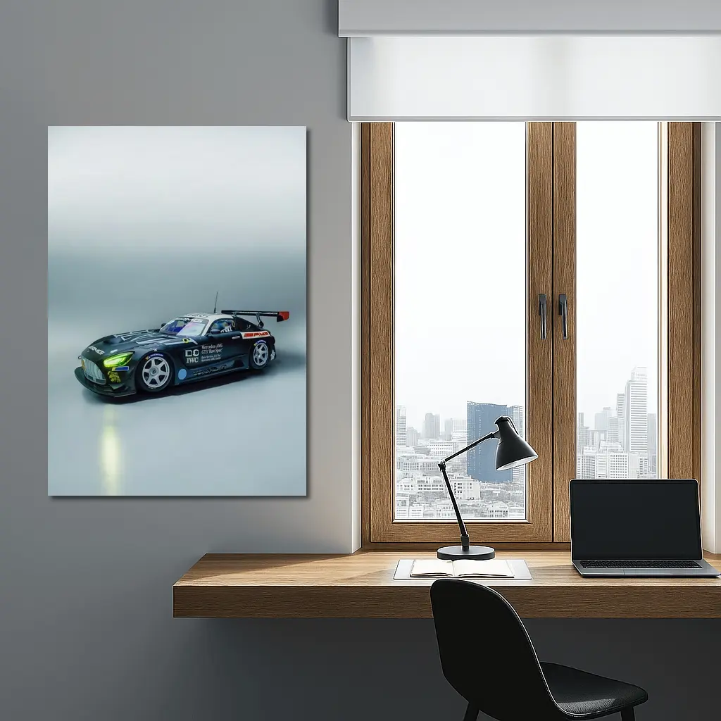 Mercedes AMG GT3 Race Car Dark Studio – Wall Art