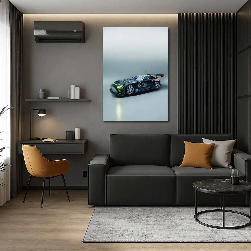 Mercedes AMG GT3 Race Car Dark Studio – Wall Art