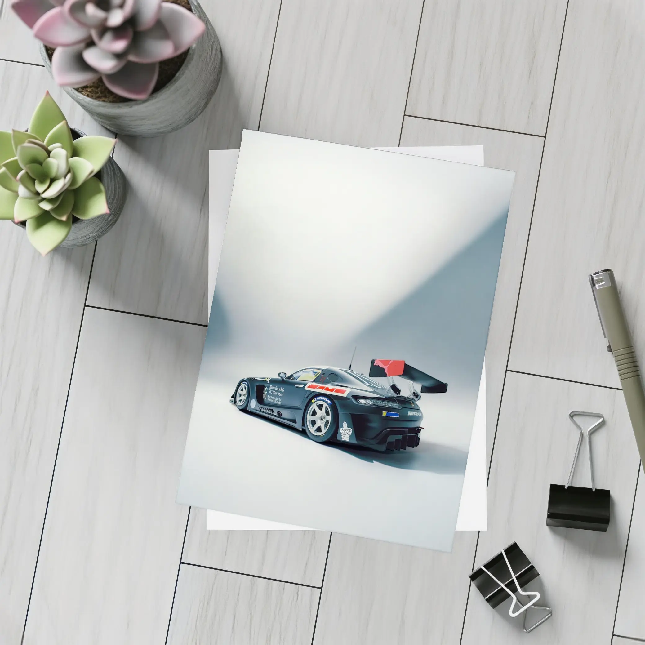 Mercedes AMG GT3 Race Car Gray Studio – Postcards