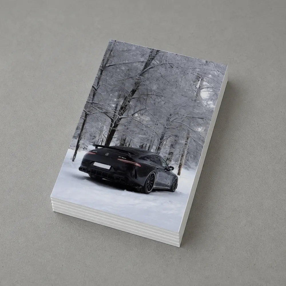 Mercedes AMG GT63 Black Snow Winter Forest – Postcards
