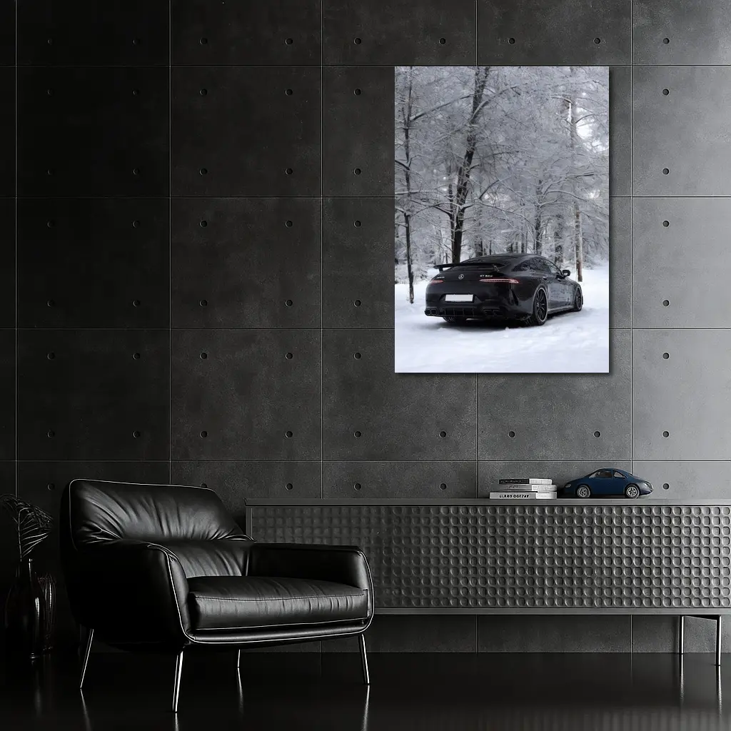 Mercedes AMG GT63 Black Snow Winter Forest – Wall Art