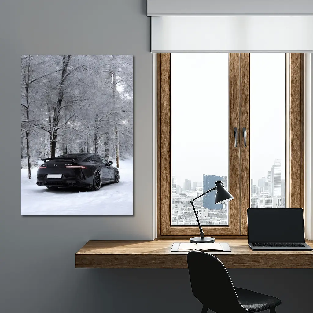 Mercedes AMG GT63 Black Snow Winter Forest – Wall Art