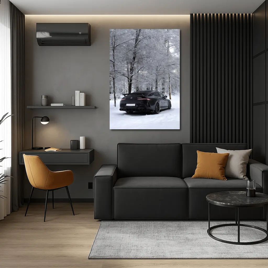 Mercedes AMG GT63 Black Snow Winter Forest – Wall Art