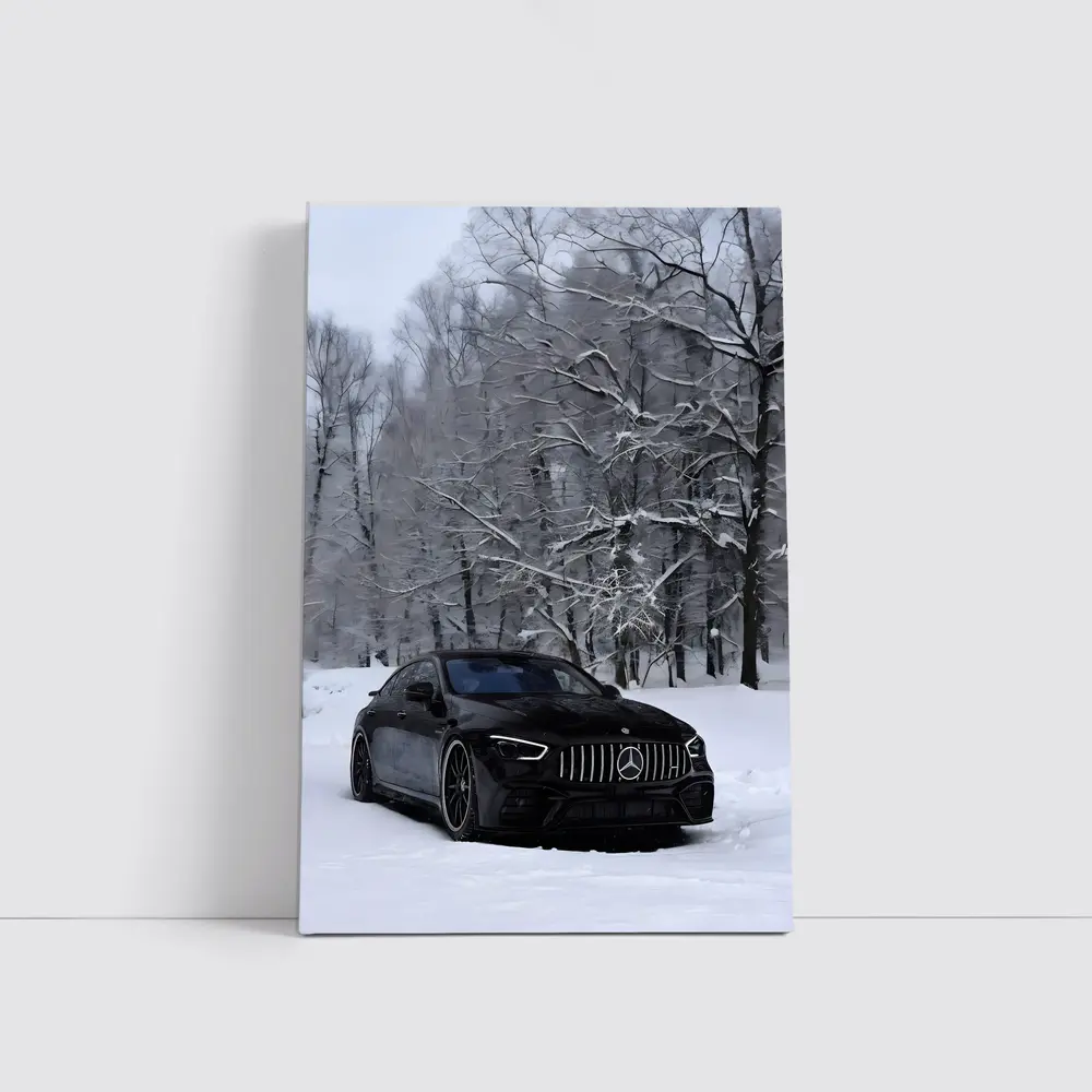 Mercedes AMG GT63 Black Snow Winter Forest – Wall Art