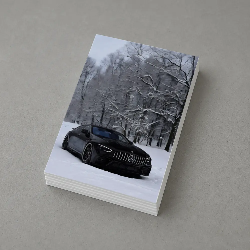 Mercedes AMG GT63 Black Snow Winter Forest – Postcards