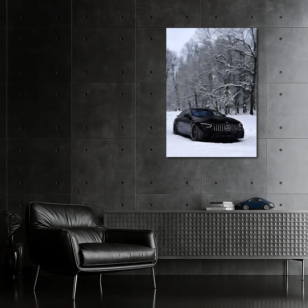 Mercedes AMG GT63 Black Snow Winter Forest – Wall Art