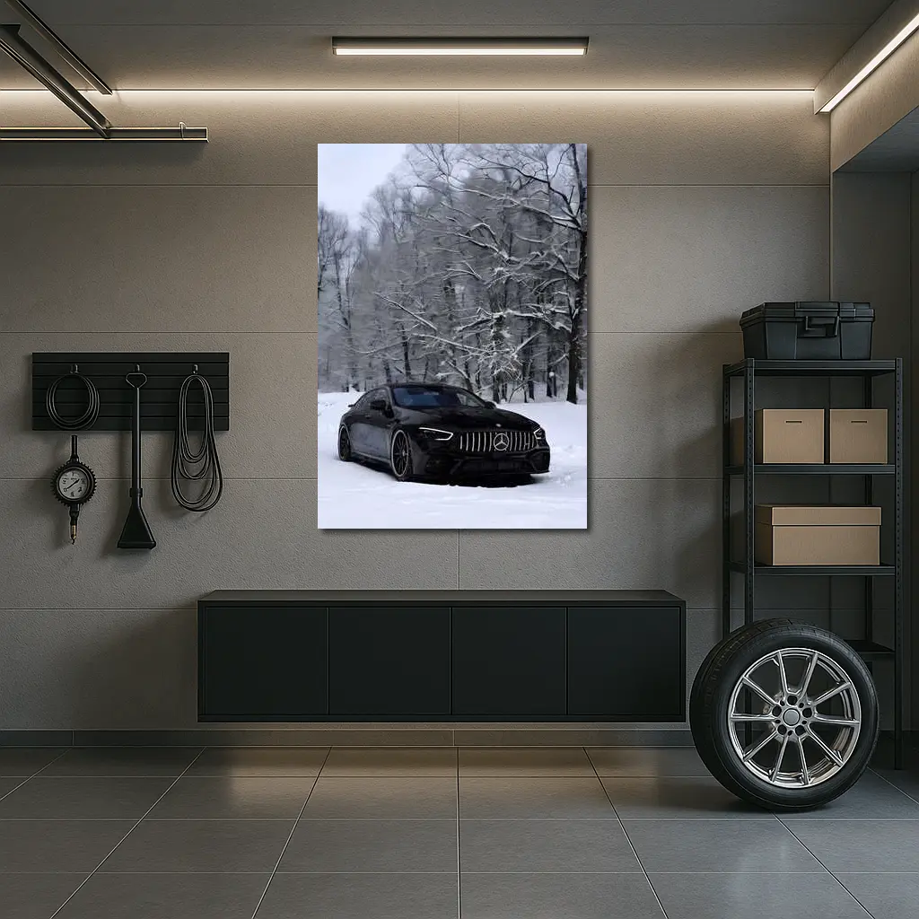 Mercedes AMG GT63 Black Snow Winter Forest – Wall Art