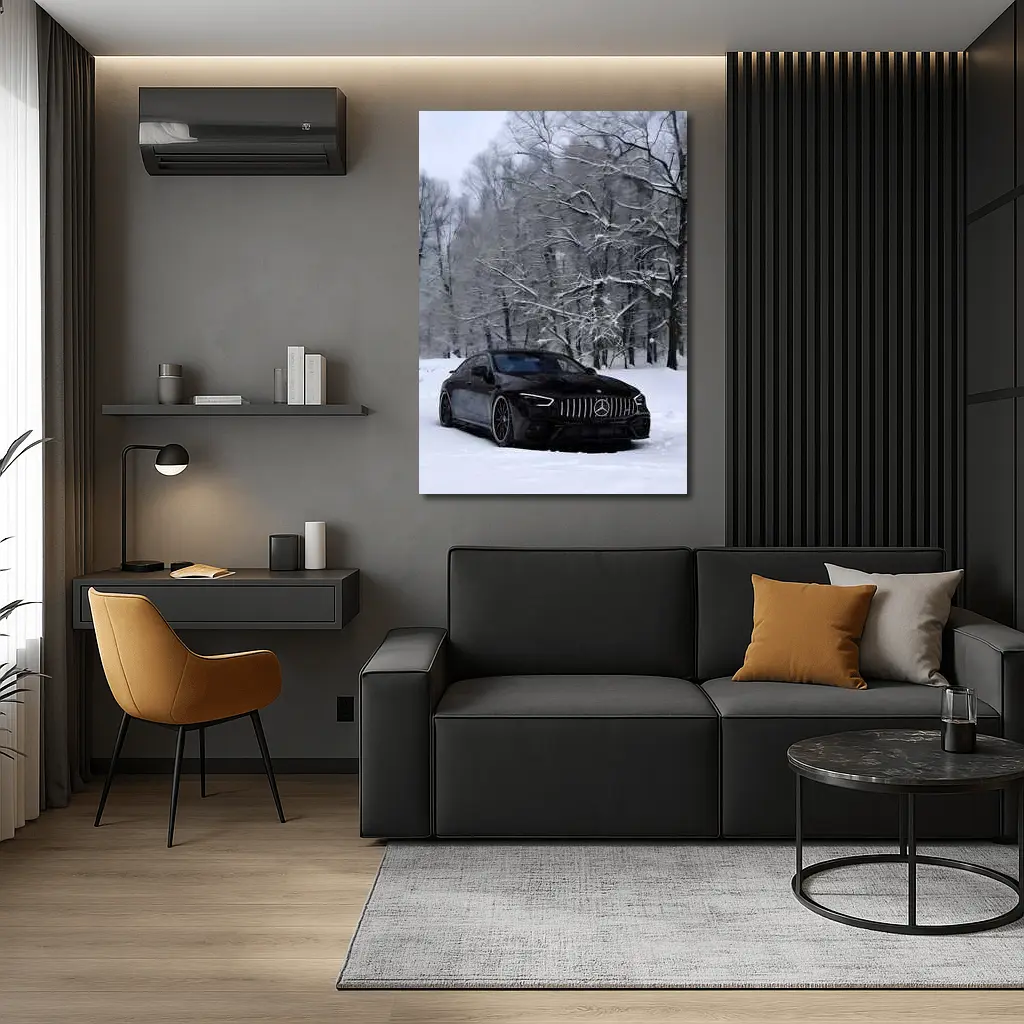 Mercedes AMG GT63 Black Snow Winter Forest – Wall Art