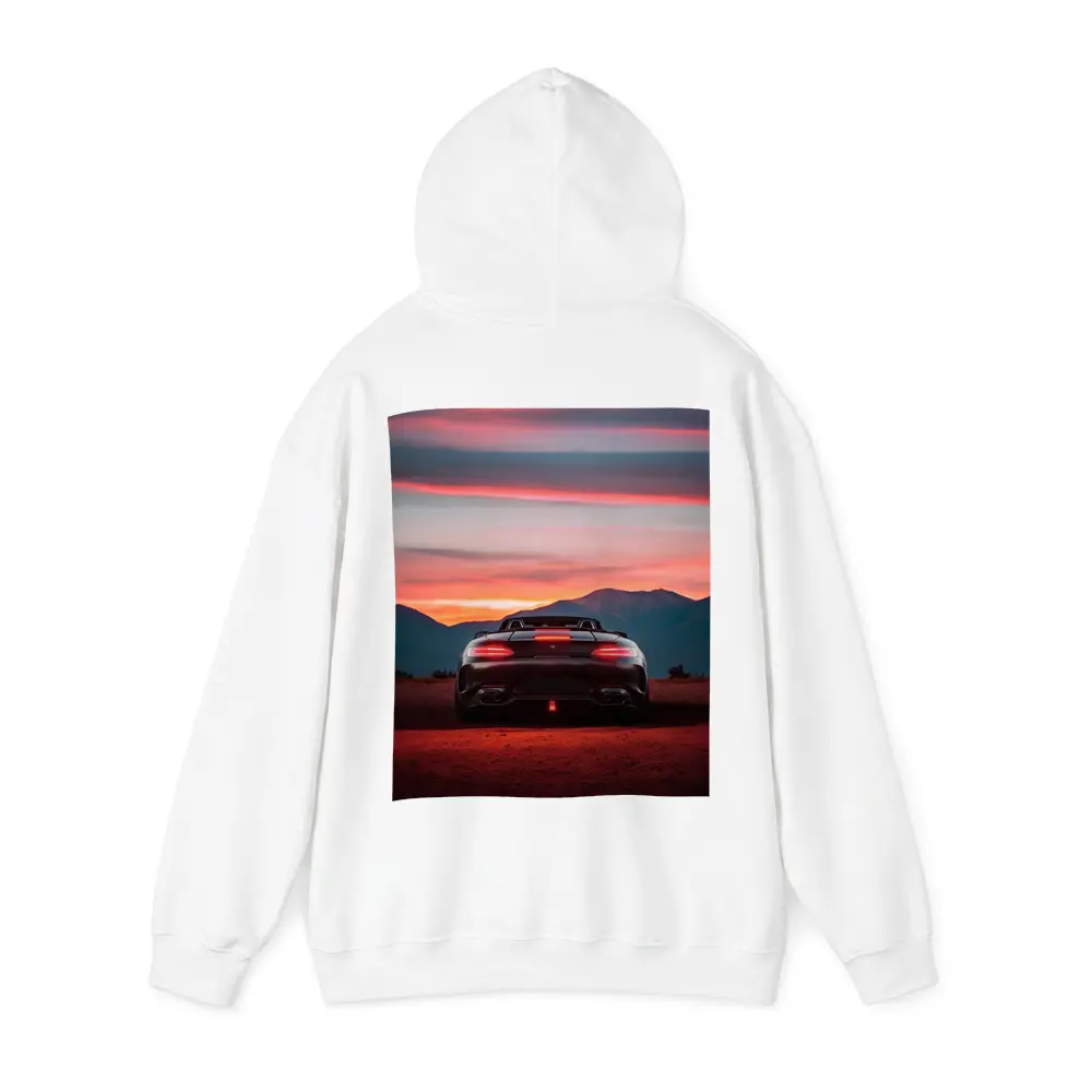 Mercedes AMG GT Rear Desert Sunset View – Hoodies
