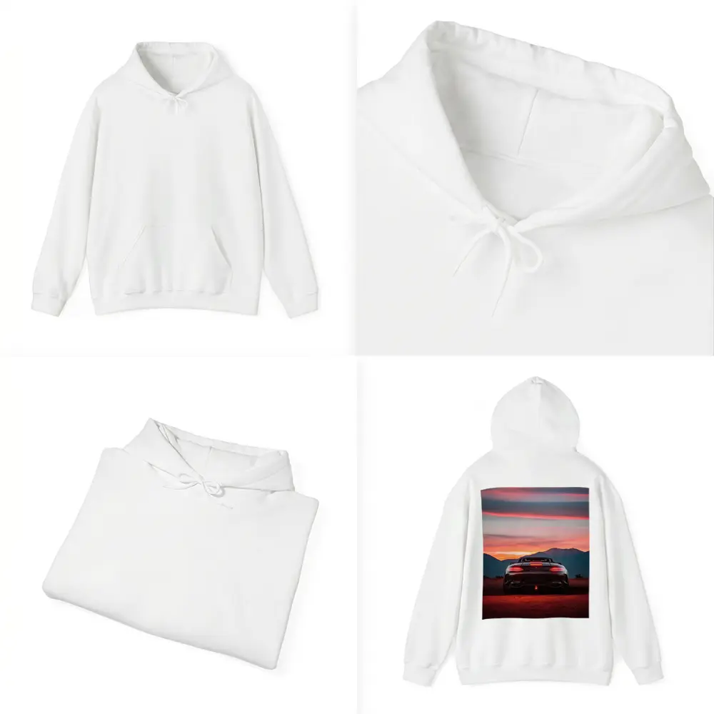 Mercedes AMG GT Rear Desert Sunset View – Hoodies