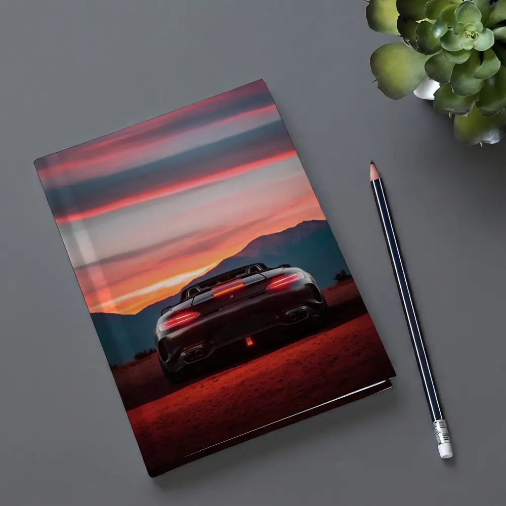 Mercedes AMG GT Rear Desert Sunset View – Notebooks