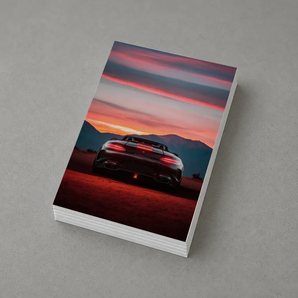 Mercedes AMG GT Rear Desert Sunset View – Postcards