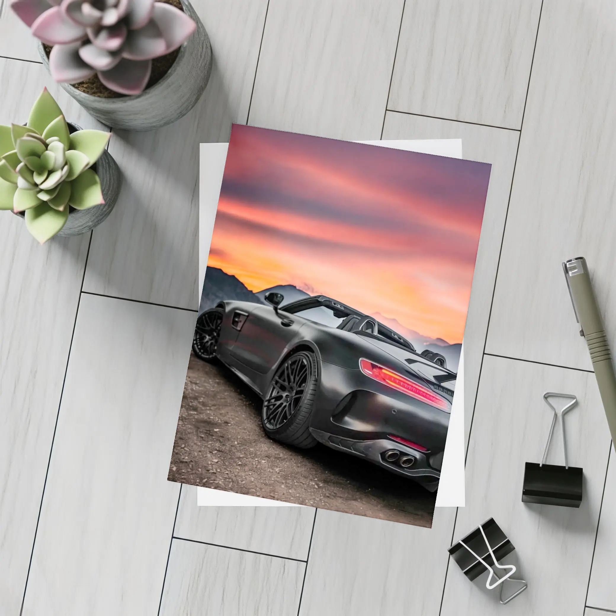 Mercedes AMG GT Roadster Fiery Sunset Sky – Postcards