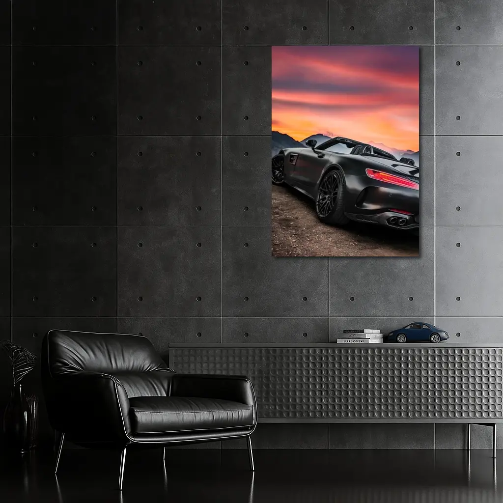 Mercedes AMG GT Roadster Fiery Sunset Sky – Wall Art