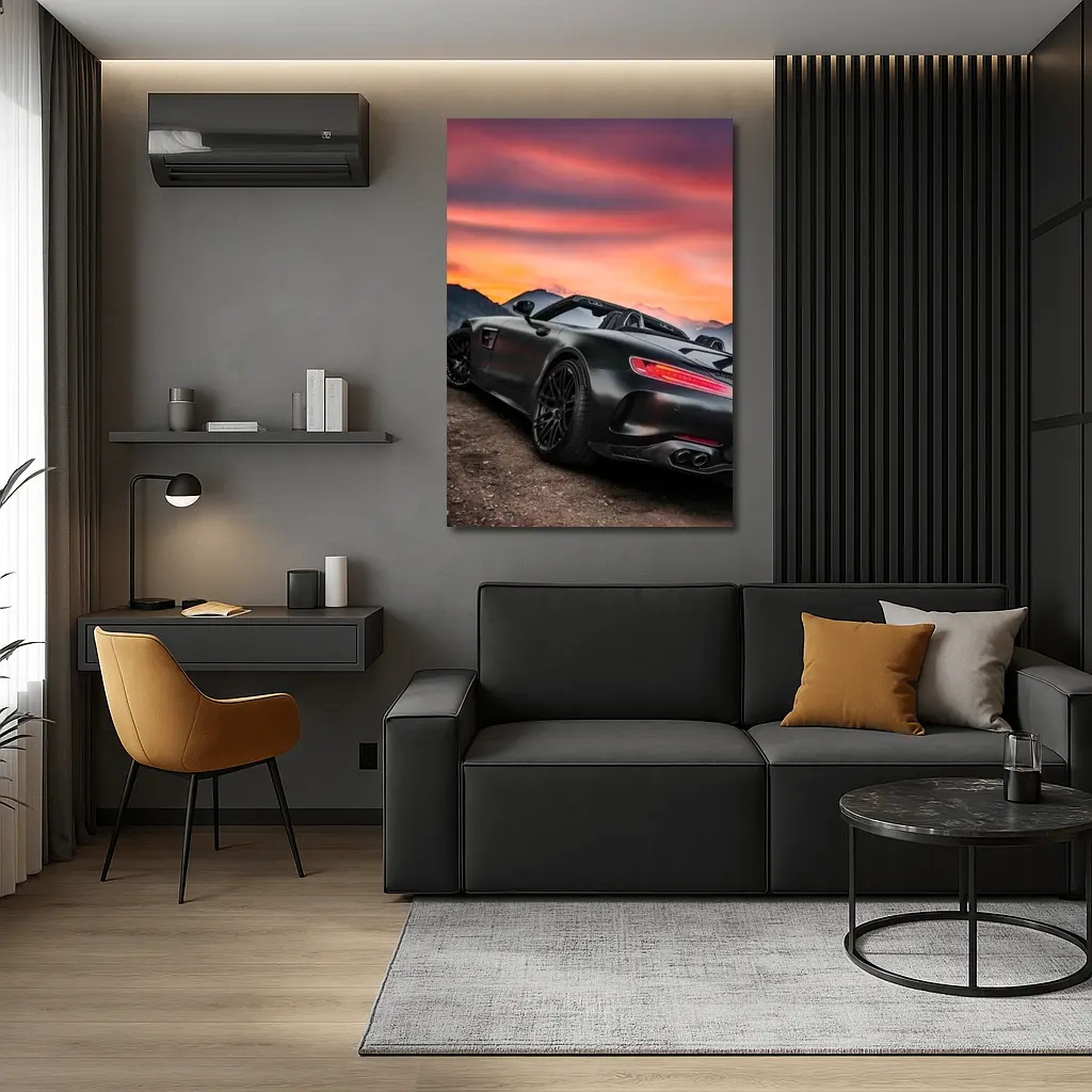 Mercedes AMG GT Roadster Fiery Sunset Sky – Wall Art
