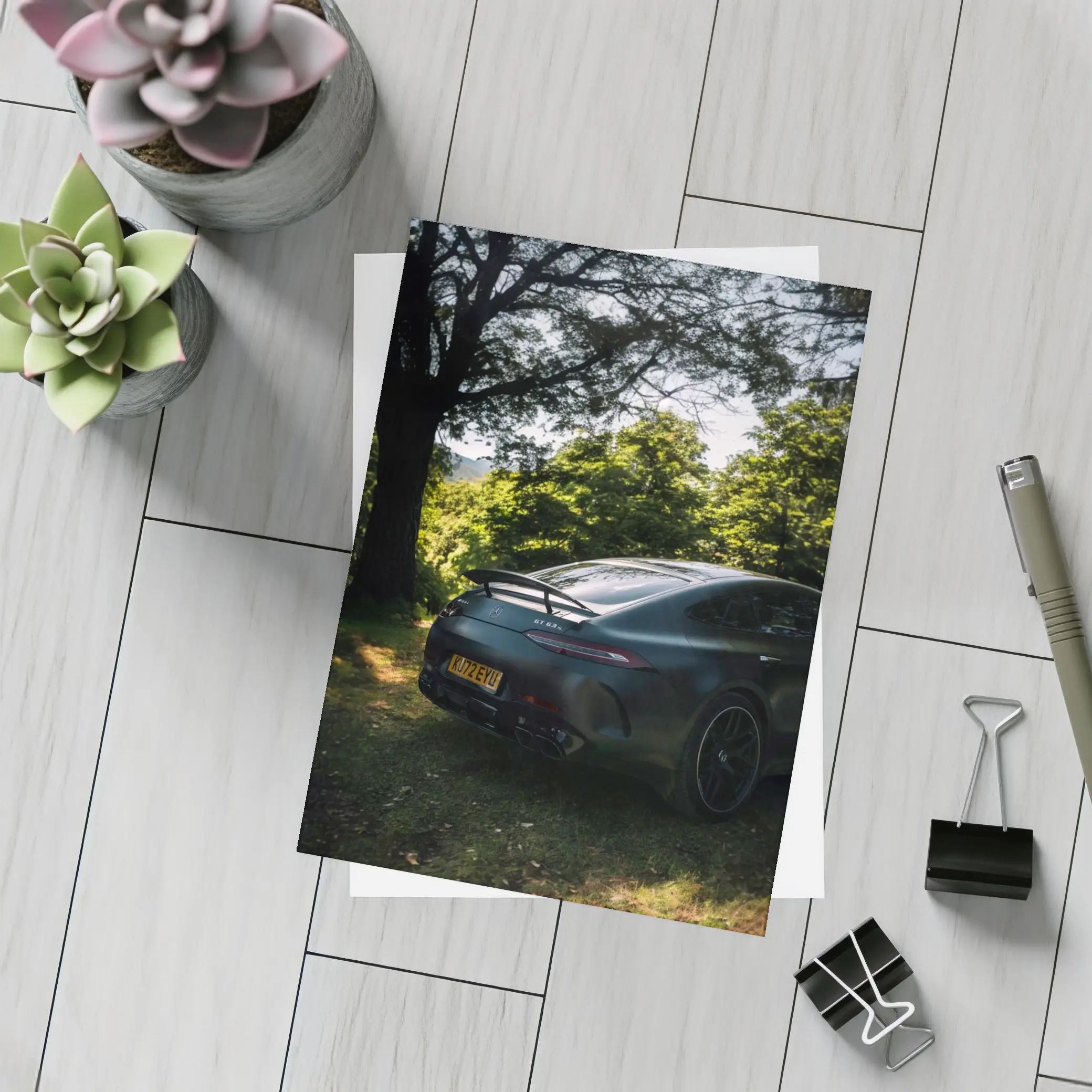 Mercedes AMG GT Matte Black Forest Setting – Postcards