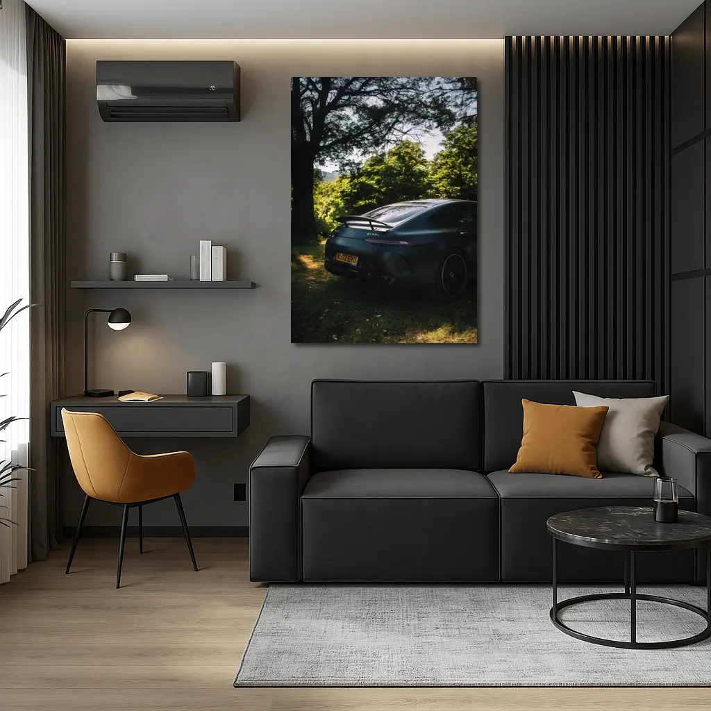 Mercedes AMG GT Matte Black Forest Setting – Wall Art