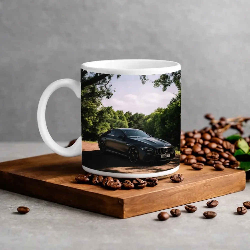 Mercedes AMG GT Dark Sedan Forest Road – Mugs