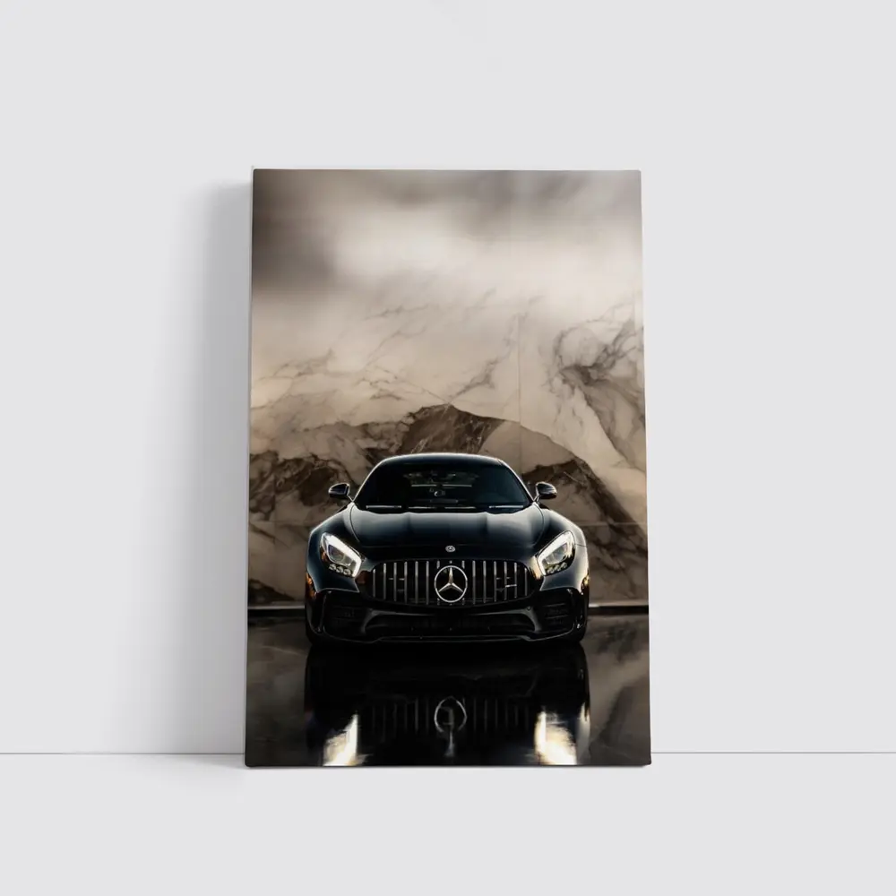 Mercedes AMG GT Black Marble Background – Wall Art