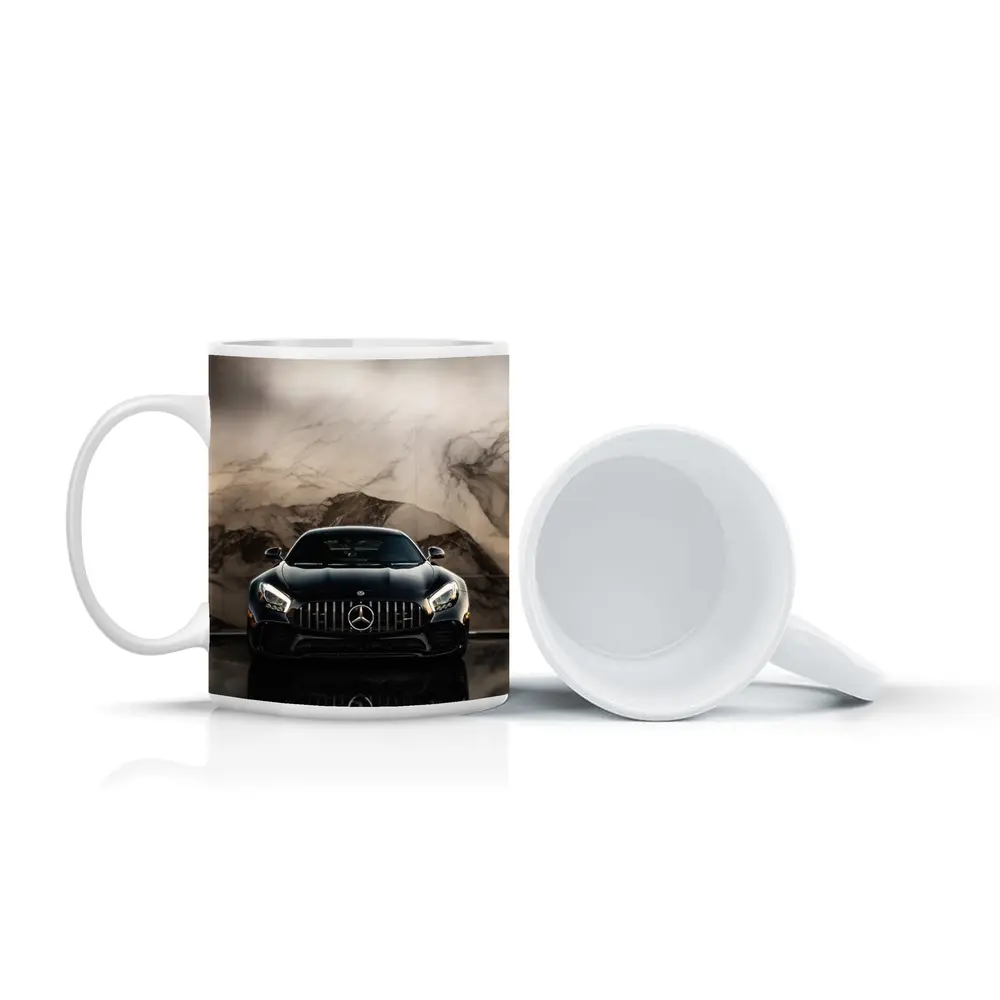 Mercedes AMG GT Black Marble Background – Mugs