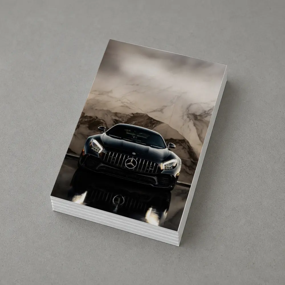 Mercedes AMG GT Black Marble Background – Postcards