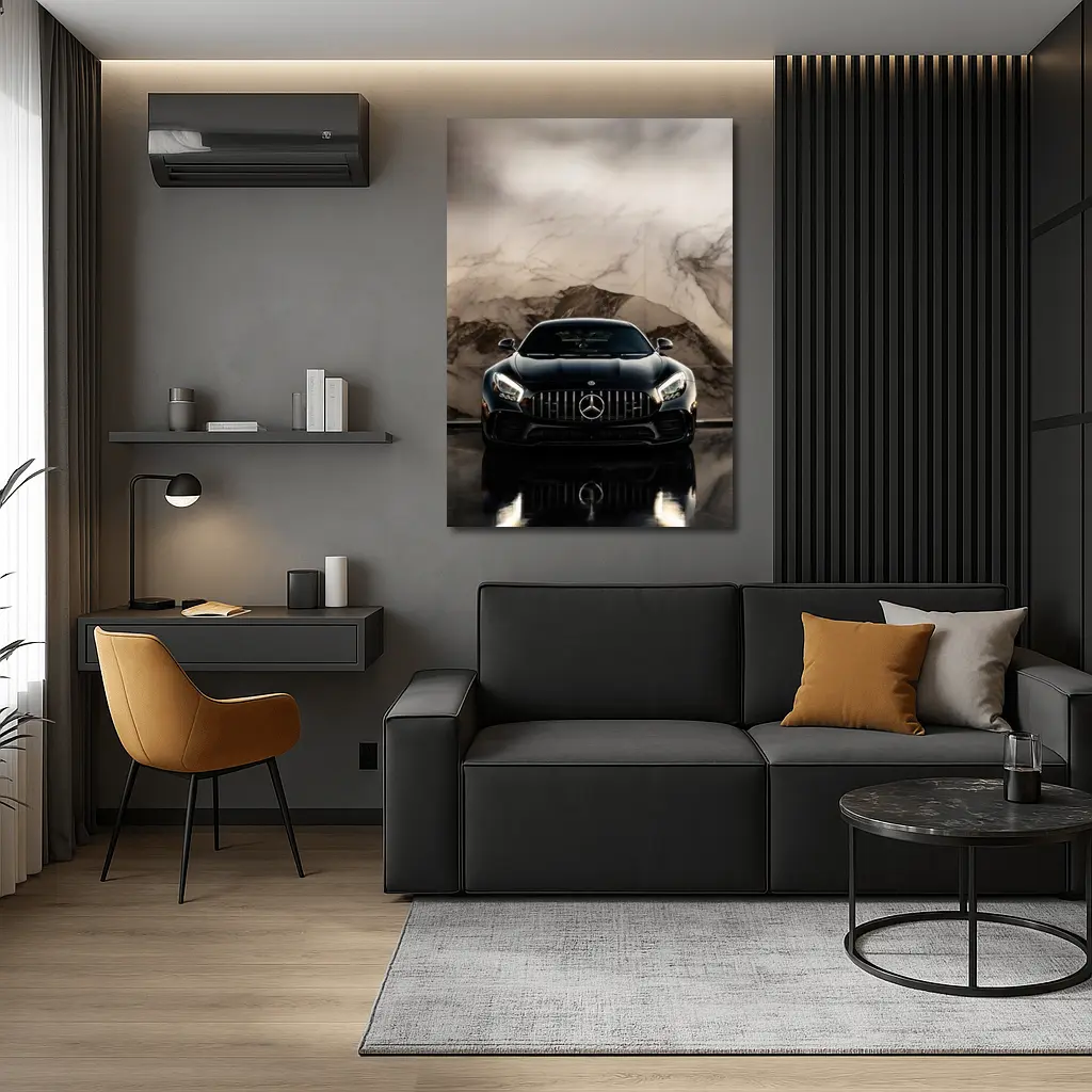 Mercedes AMG GT Black Marble Background – Wall Art