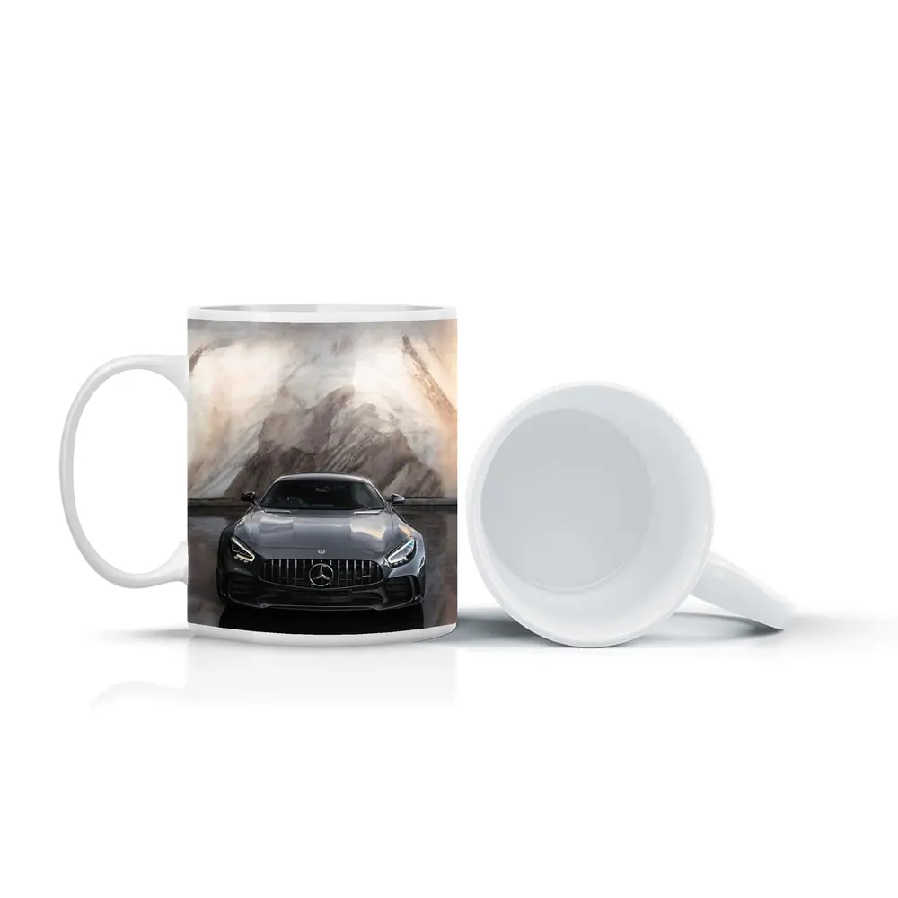 Mercedes AMG GT Front View Marble Background – Mugs