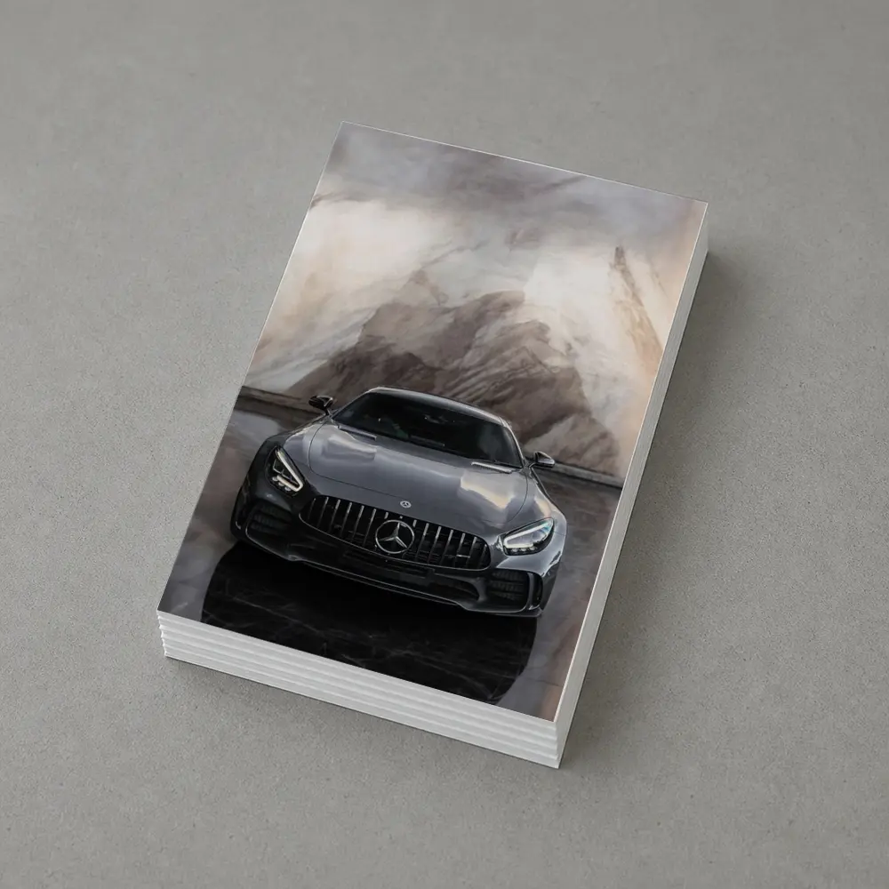 Mercedes AMG GT Front View Marble Background – Postcards
