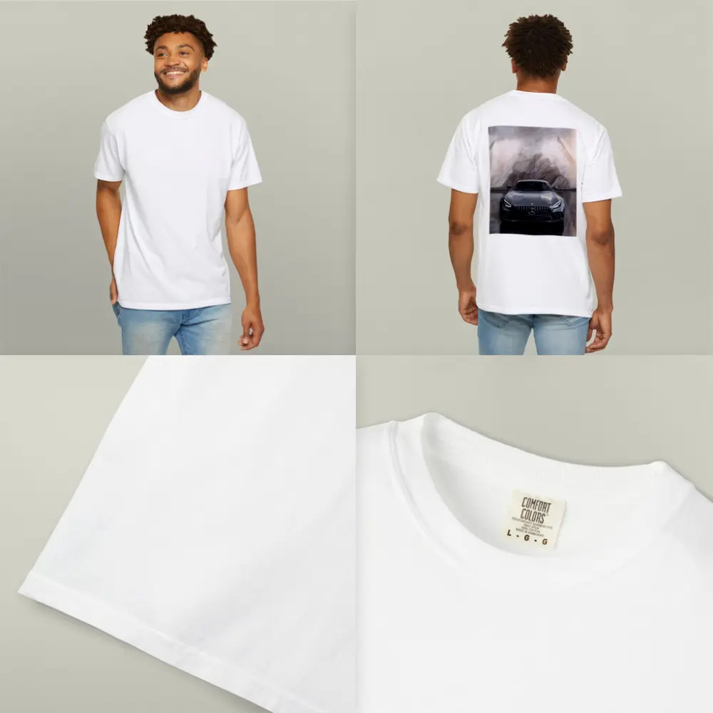 Mercedes AMG GT Front View Marble Background – T-Shirts