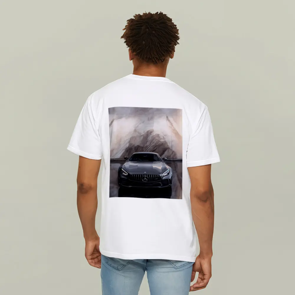Mercedes AMG GT Front View Marble Background – T-Shirts