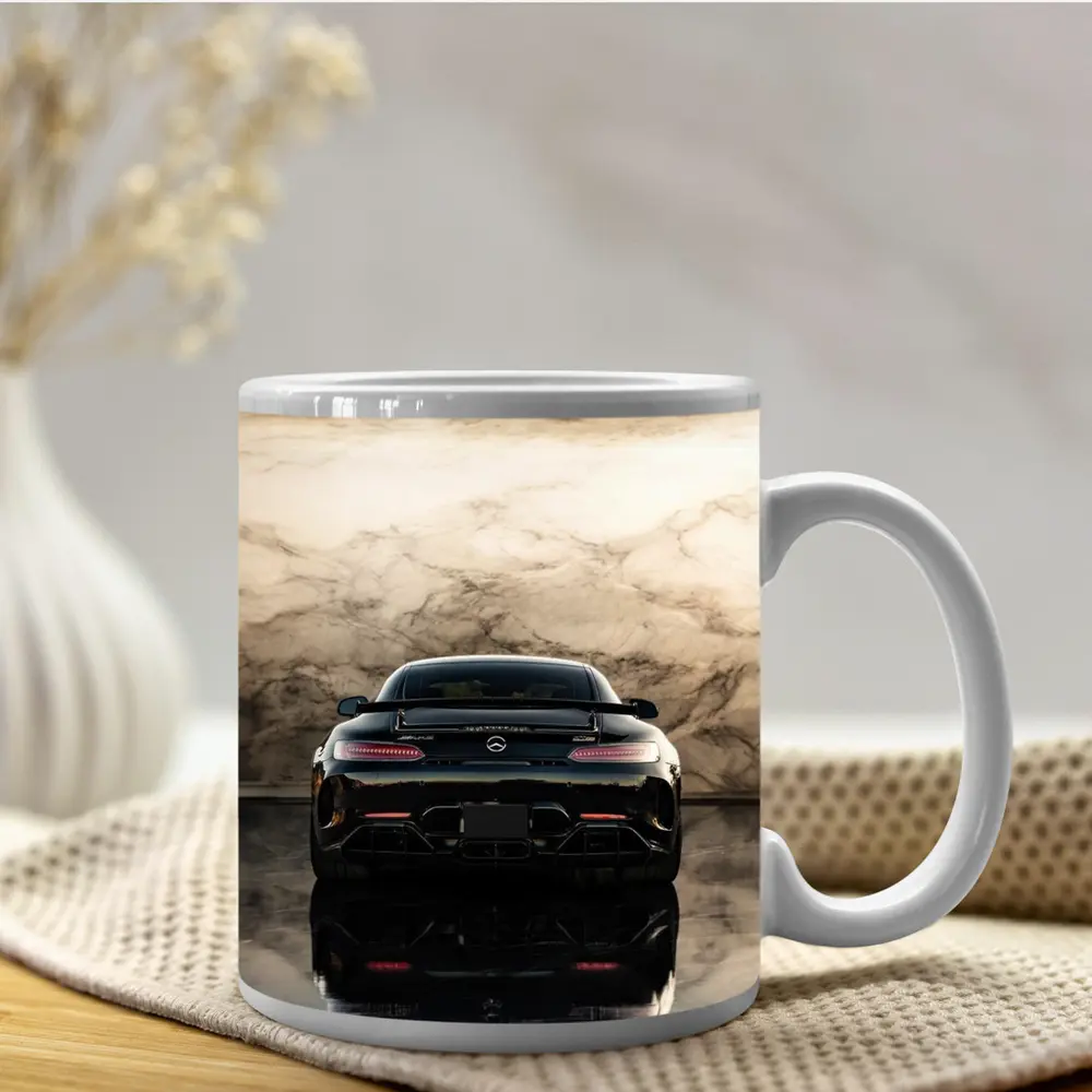 Mercedes AMG GT Black Marble Background – Mugs