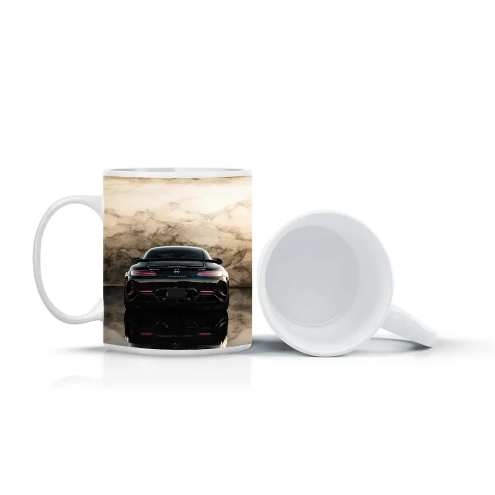 Mercedes AMG GT Black Marble Background – Mugs