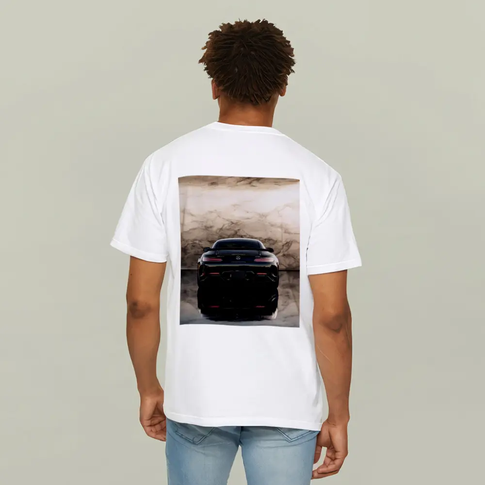 Mercedes AMG GT Black Marble Background – T-Shirts