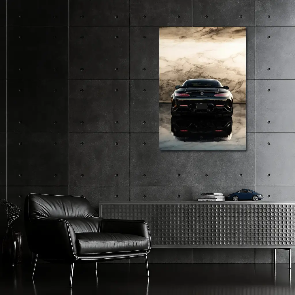 Mercedes AMG GT Black Marble Background – Wall Art