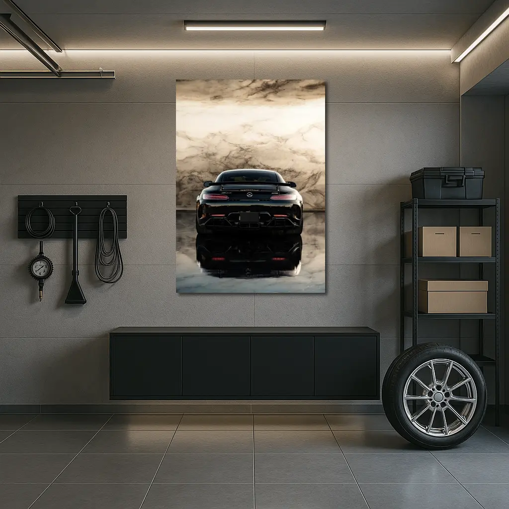 Mercedes AMG GT Black Marble Background – Wall Art