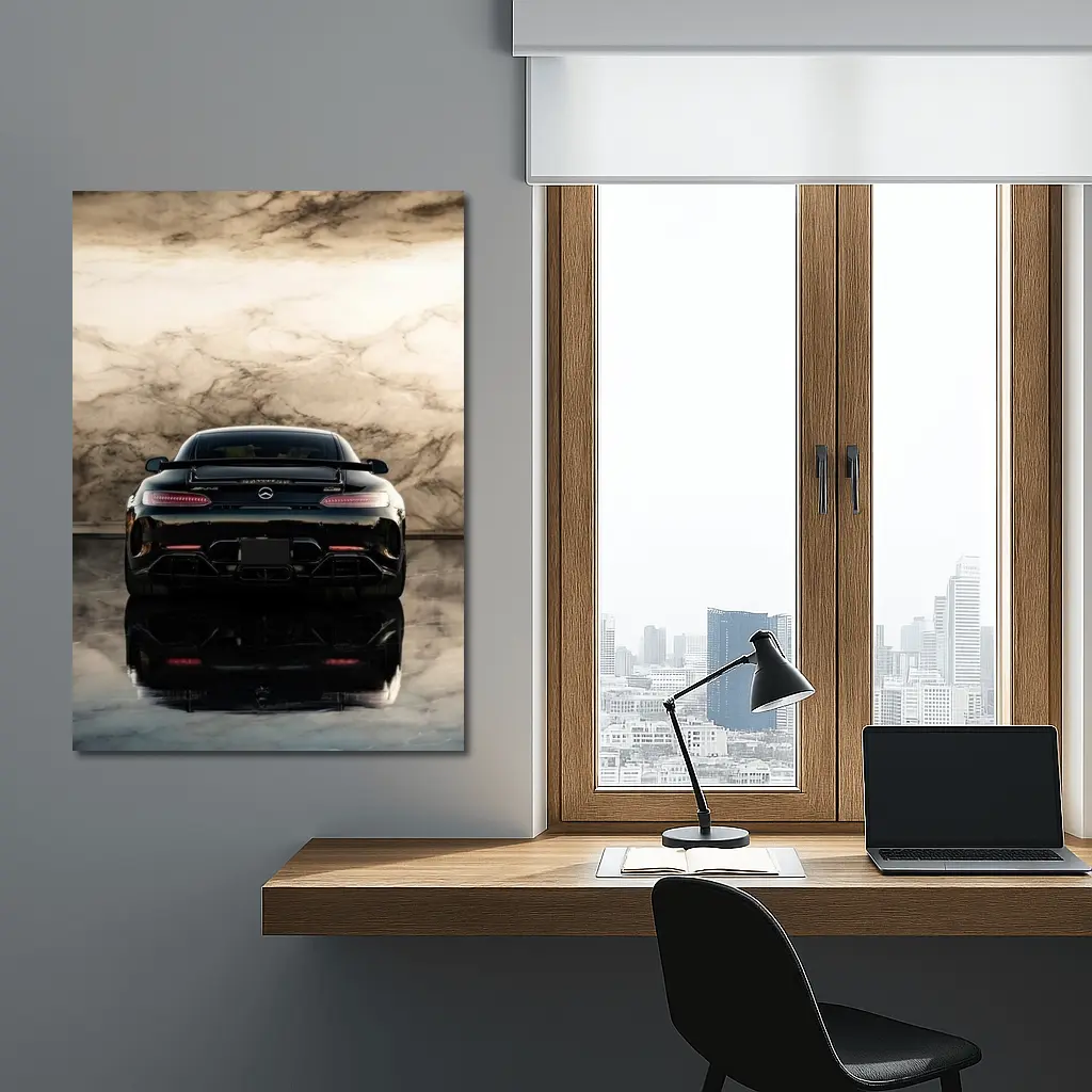 Mercedes AMG GT Black Marble Background – Wall Art