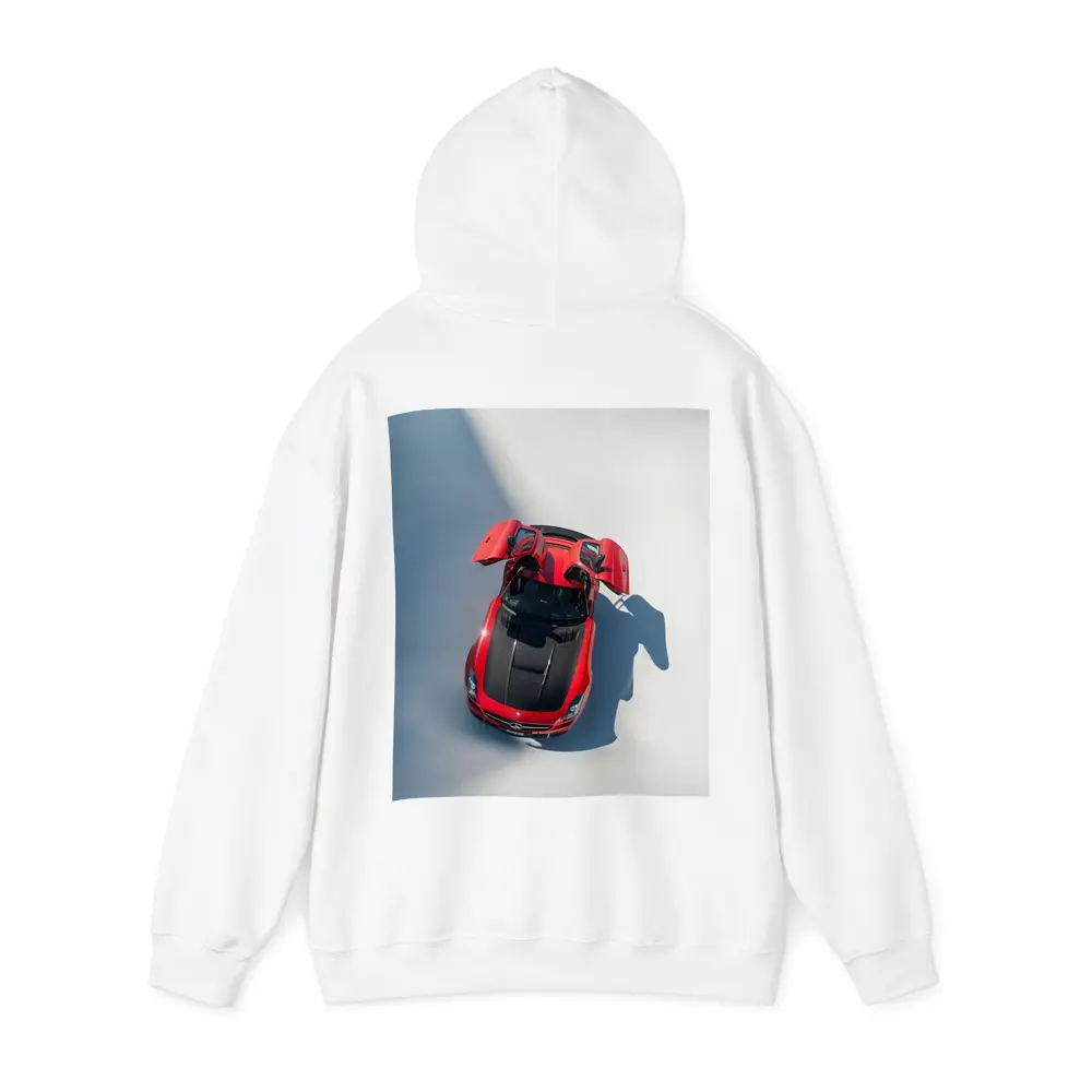 Mercedes SLS AMG Red Gullwing Overhead View – Hoodies