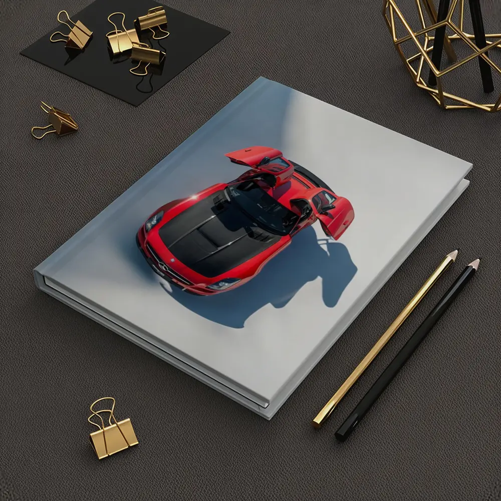 Mercedes SLS AMG Red Gullwing Overhead View – Notebooks