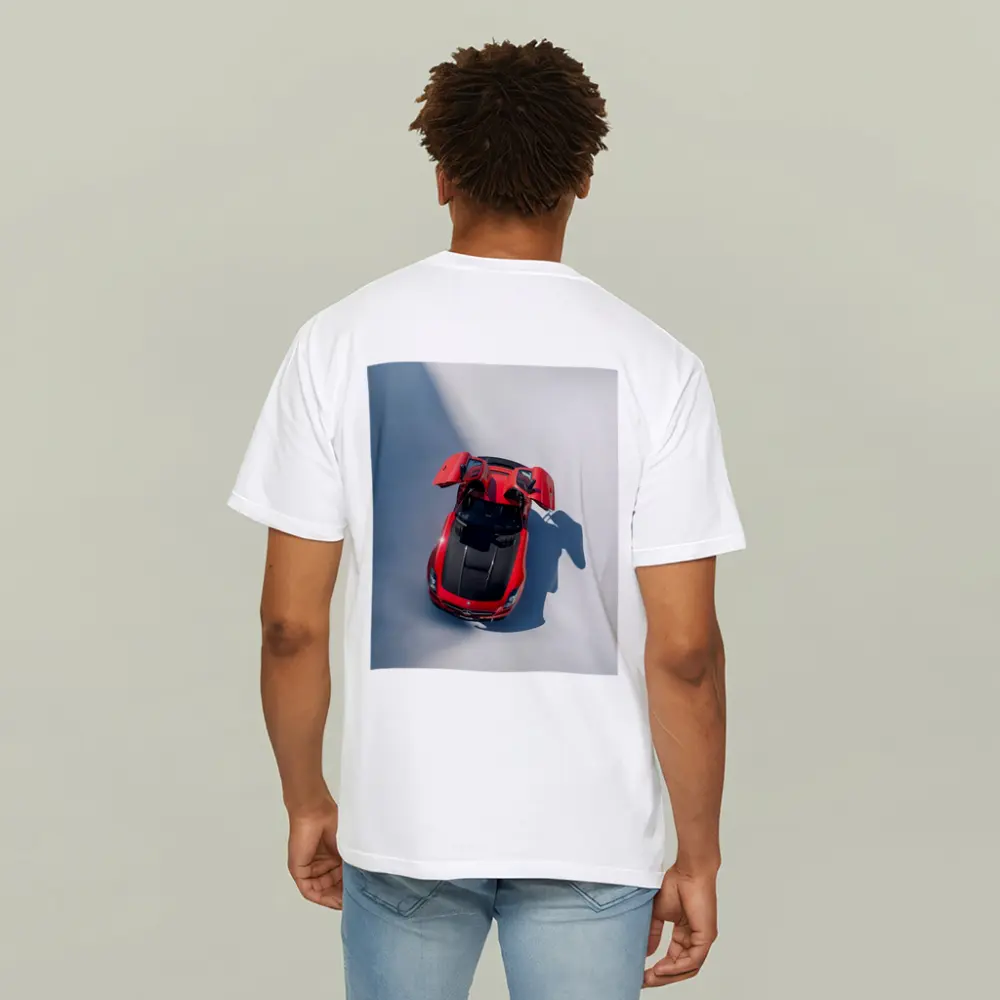 Mercedes SLS AMG Red Gullwing Overhead View – T-Shirts