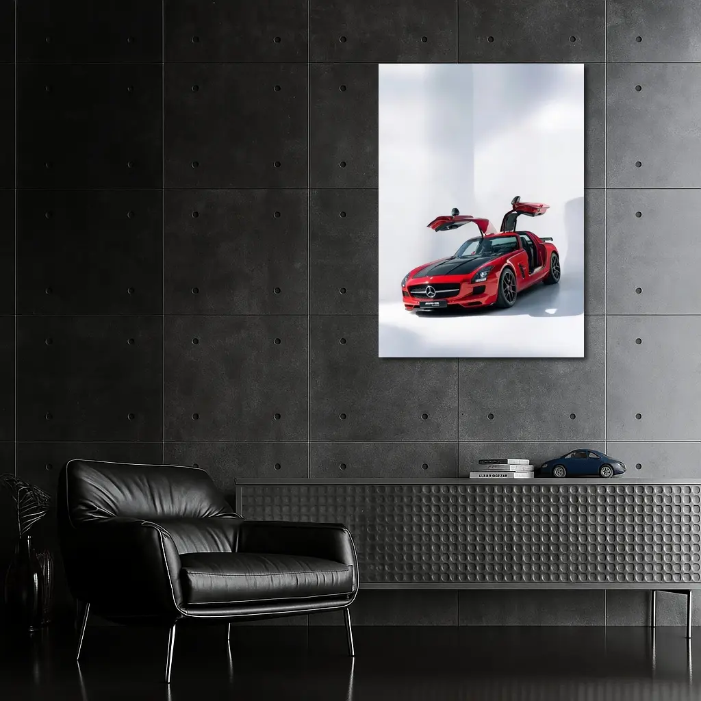Mercedes AMG SLS Red Gullwing Studio – Wall Art