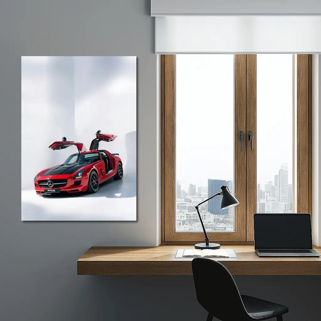 Mercedes AMG SLS Red Gullwing Studio – Wall Art