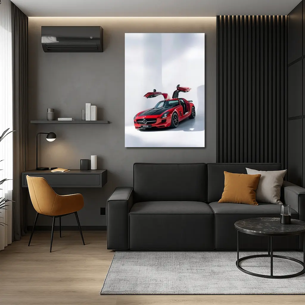 Mercedes AMG SLS Red Gullwing Studio – Wall Art