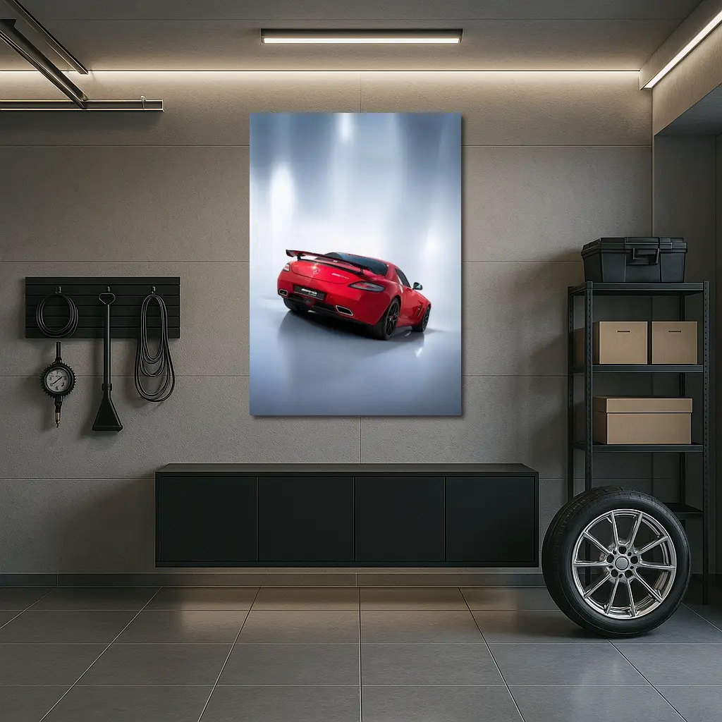 Mercedes AMG SLS Red Studio Shot – Wall Art