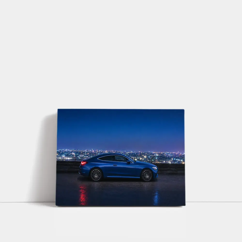 Mercedes C Class Blue Coupe City Night – Wall Art