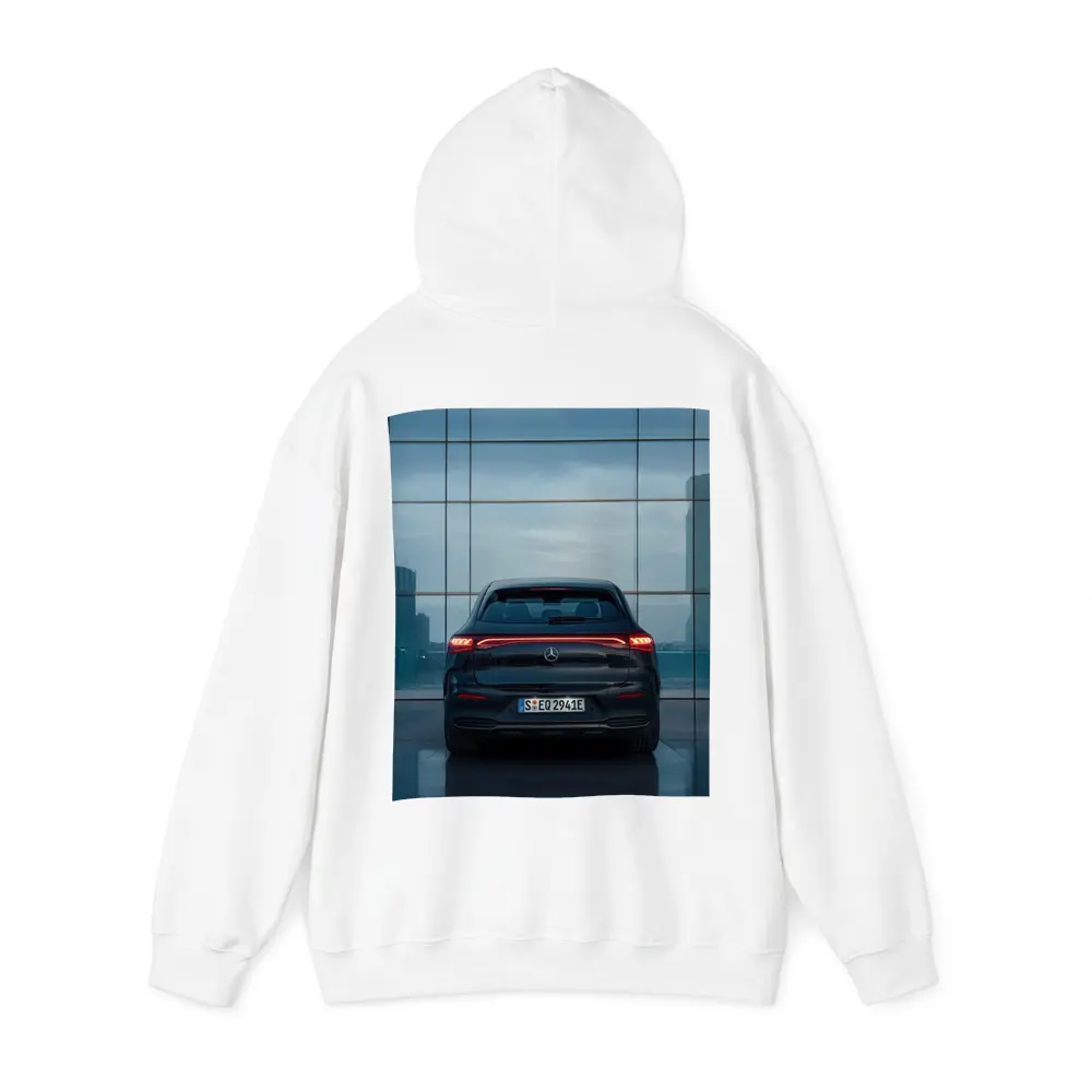 Mercedes EQE Rear Glass Building Night – Hoodies