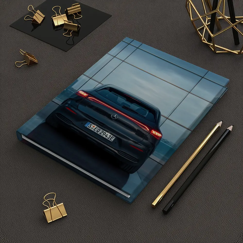 Mercedes EQE Rear Glass Building Night – Notebooks