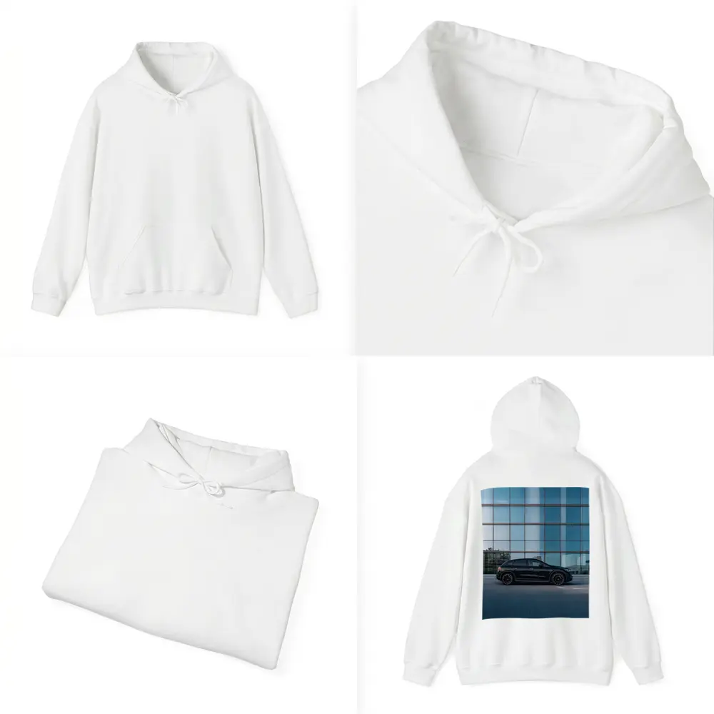 Black Mercedes EQE SUV Glass Building – Hoodies
