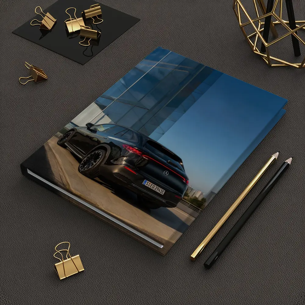 Mercedes EQE SUV Black Glass Building Background – Notebooks