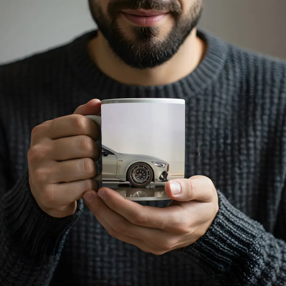 Mercedes AMG GT Silver Minimal Studio Shot – Mugs